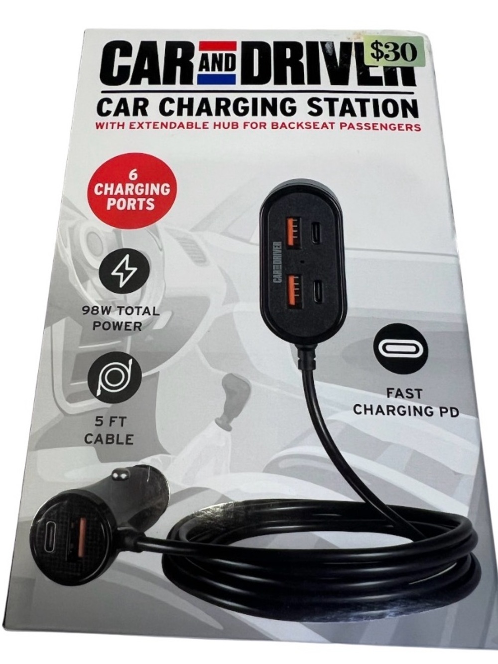 Car and Driver Car Charging Station - Black NIB